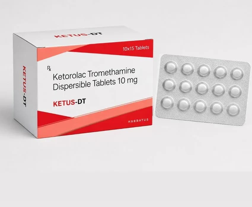 Ketus-DT tablet carton with a blister strip