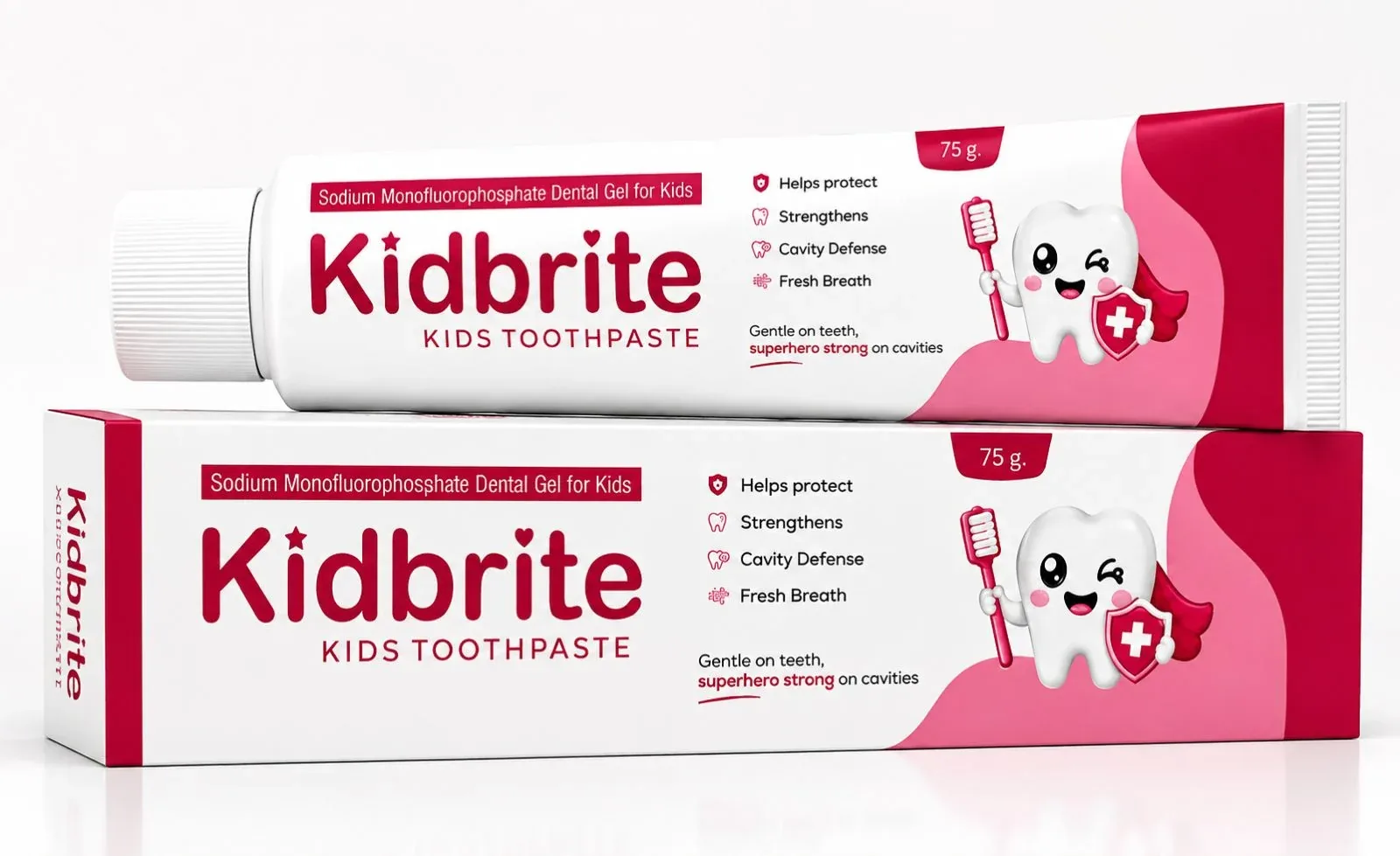Kidbrite Kids Toothpaste tube and carton